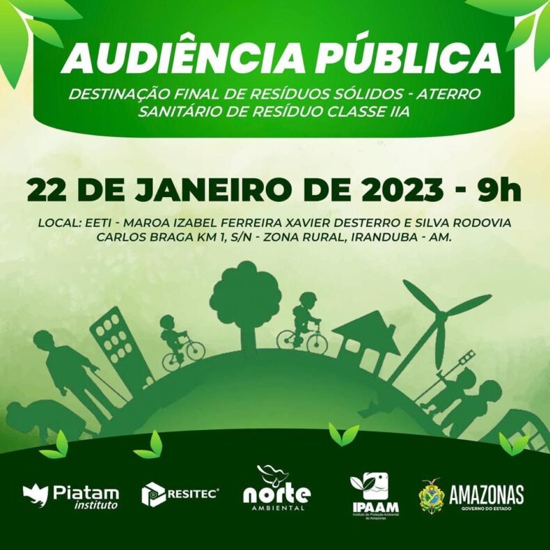 Aterro sanitário de Iranduba será tema de audiência pública neste domingo (22)