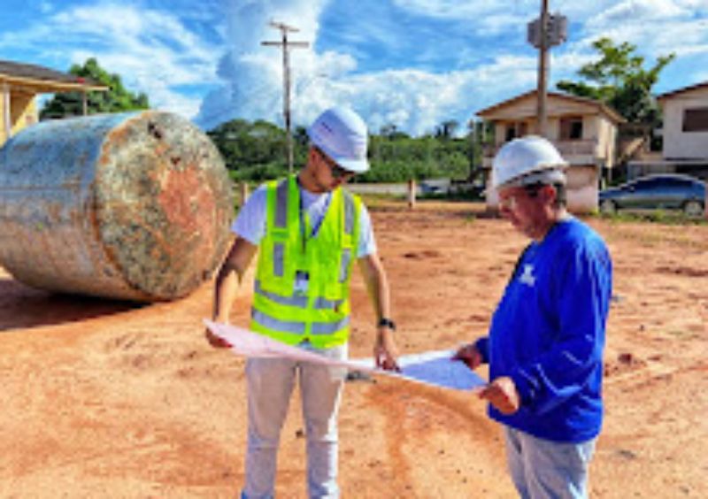 Governo fiscaliza obras do complexo de tratamento de água de Boca do Acre no AM