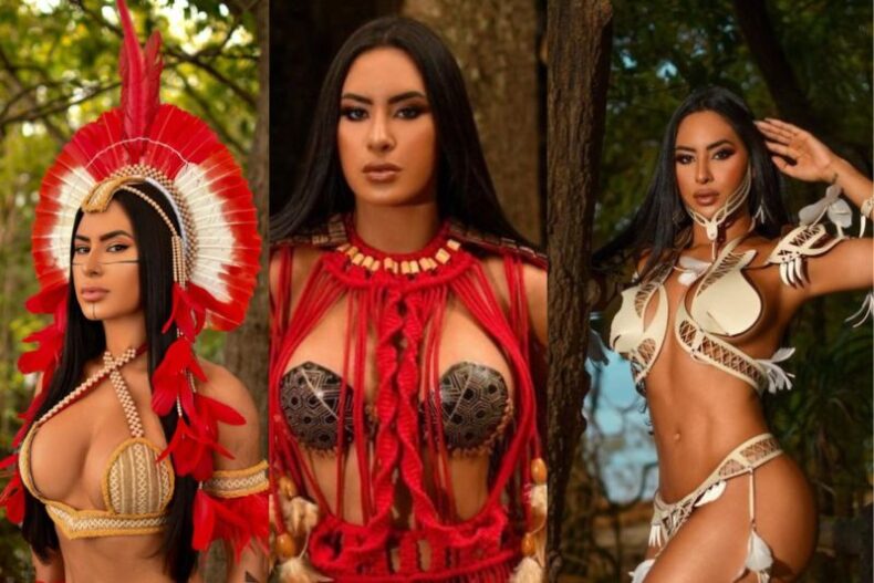 Cunhã do Garantido faz ensaio sensual, entre o ancestral e o futurista