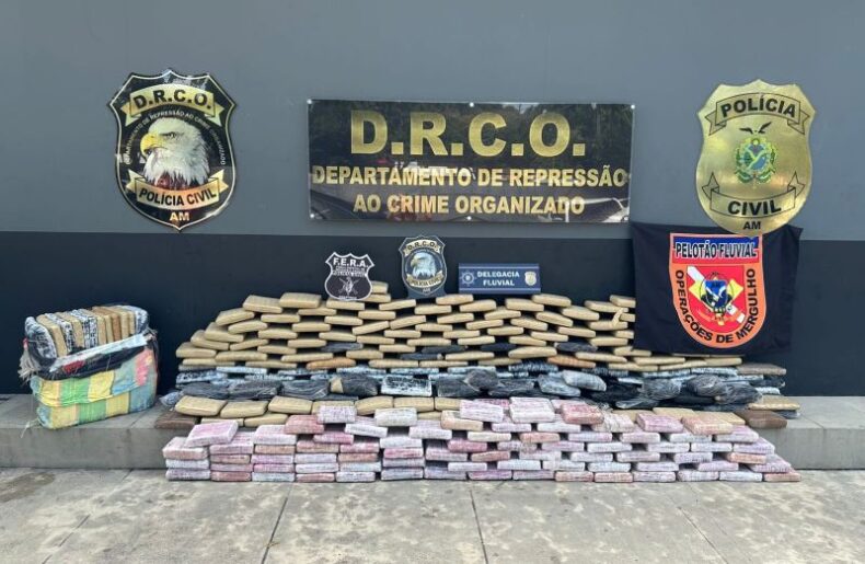 Avião cai nos arredores de Novo Airão, e 300kg de skunk são apreendidos em aeronave submersa