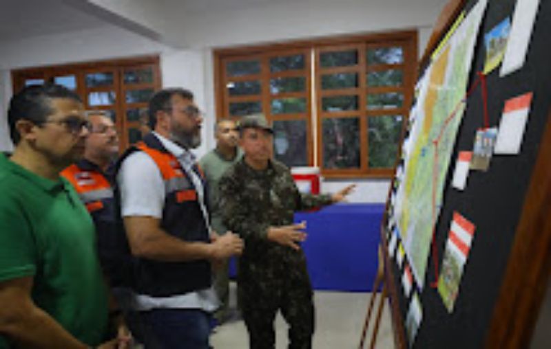 Governador do AM confere balanço da ação integrada do Estado e Forças Armadas na Operação Estiagem na região do Solimões
