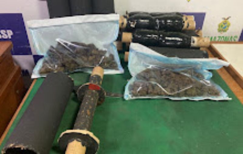 Base Arpão: Polícia apreende droga avaliada em R$240 mil escondida em bobinas, em Coari