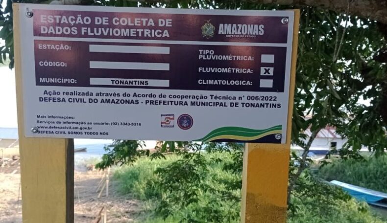 Defesa Civil do AM instala nova estação de monitoramento de nível dos rios em Tonantins