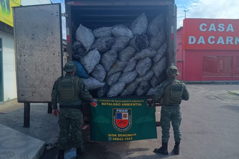 Polícia Militar do Amazonas apreende carvão vegetal ilegal avaliado em 63 mil