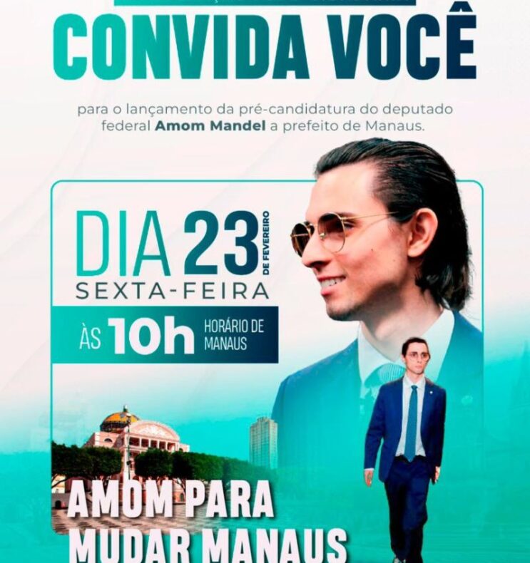 Federação PSDB-Cidadania lança pré-candidatura de Amom nesta sexta-feira