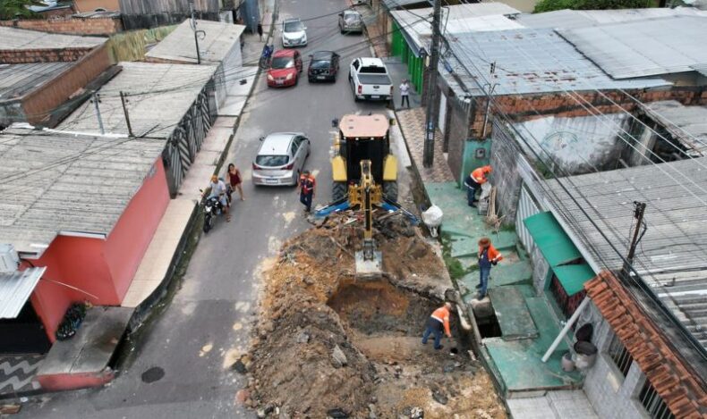 Prefeitura de Manaus concentra atenção às redes de drenagem profunda no bairro São José