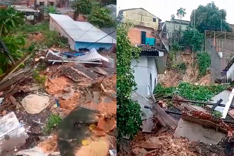 Manaus: Chuva intensa causa alagações e desabamentos na cidade