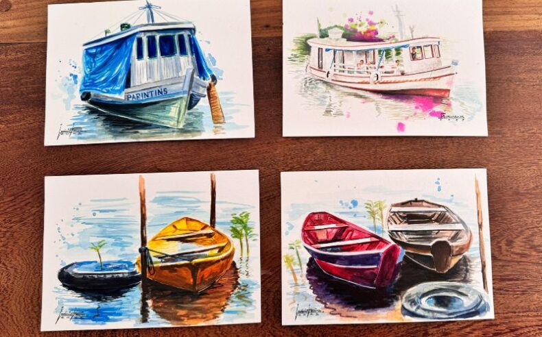 Quadros de artistas parintinenses vão para escritório do presidente do BID, nos Estados Unidos