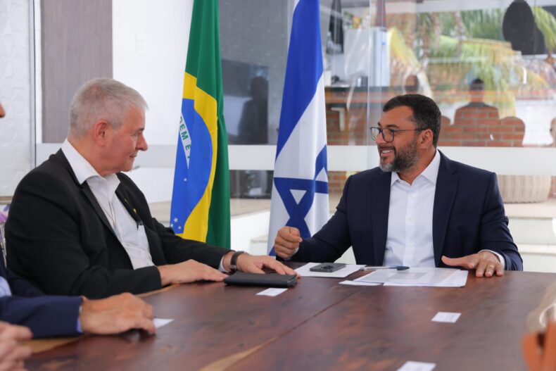 Governador do AM recebe embaixador de Israel no Brasil e assina acordo de cooperação técnica