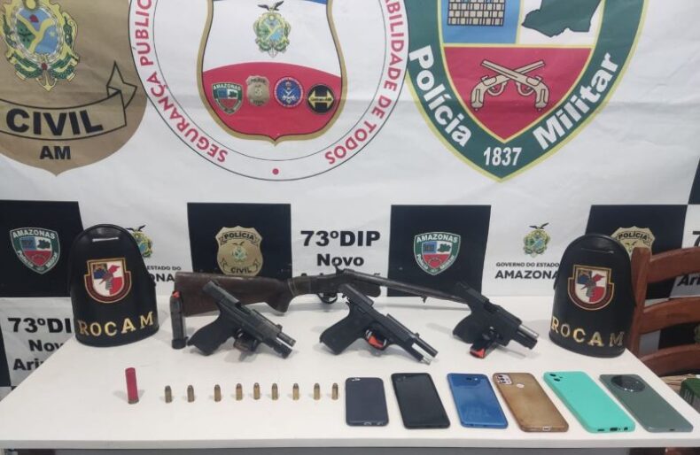 Operação Fronteira Mais Segura: PMAM e PC-AM prendem dupla com armas e munições em pousadas de Novo Aripuanã