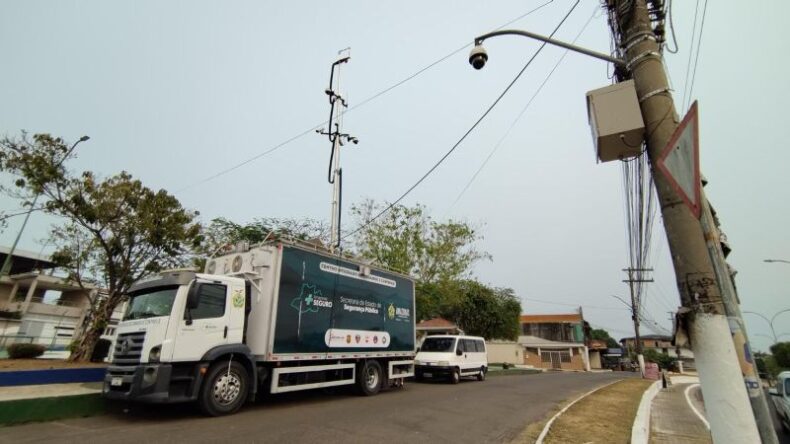 Festival de Cirandas/2024: SSP-AM monta estrutura de monitoramento com câmeras de reconhecimento facial em Manacapuru