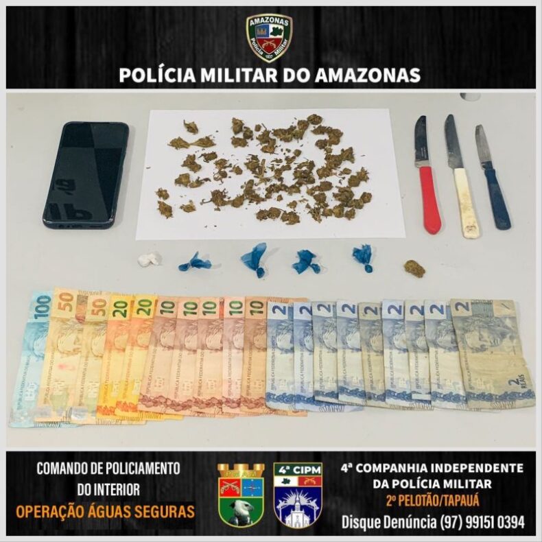 Operação ÁGUAS Seguras: dois homens são presos por tráfico de drogas no município de Tapauá