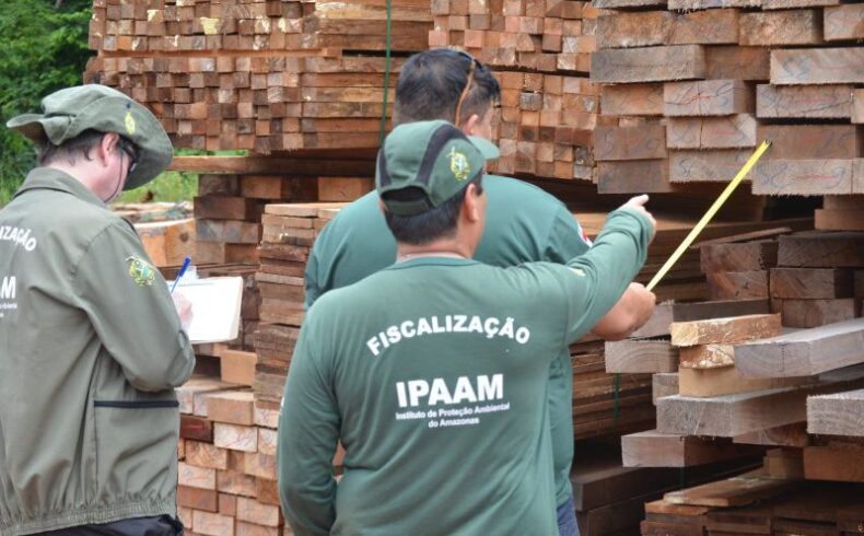 GERAL/Fiscalização do IPAAM e Batalhão Ambiental da PMAM apreendem madeira ilegal em Manacapuru