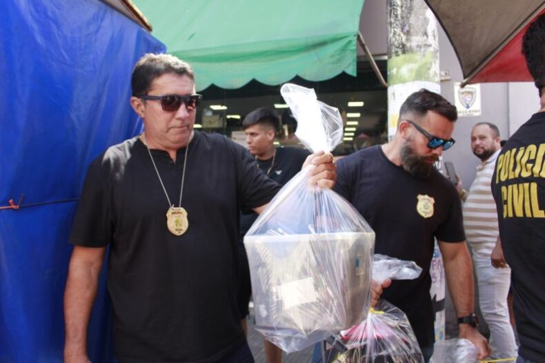 CIDADE/Mais de 600 CELULARES são apreendidos durante operação da PC-AM e RecuperaFone no Centro de Manaus