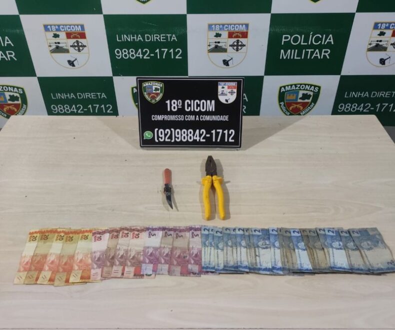 GERAL/Polícia Militar do Amazonas prende homem em TELHADO de loja após arrombamento
