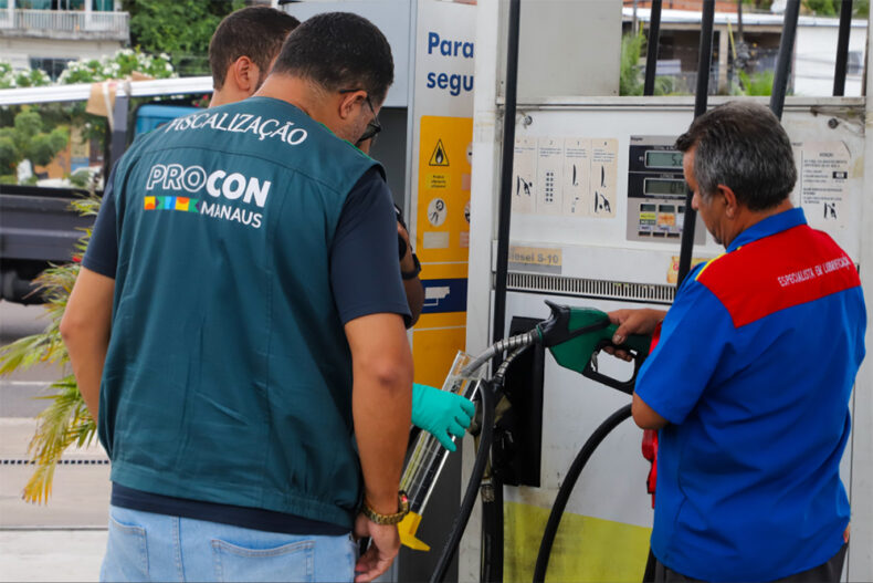 ECONOMIA/GASOLINA COMUM mais barata é vendida a R$ 7,08 em Manaus; veja pesquisa do Procon