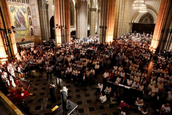 O presidente em exercício Geraldo Alckmin durante discurso no ato em memória as vítimas da ditadura na Catedral da Se compromisso com a justiça e a democracia Foto Cadu Gomes VPR